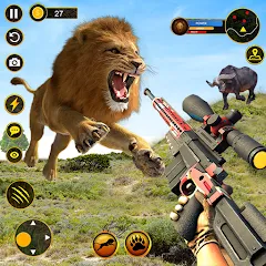 Скачать взломанную Sniper Animal Deer Hunter Game (Снайперские игры на животных)  [МОД Много монет] - стабильная версия apk на Андроид