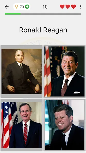 US Presidents and History Quiz  [МОД Бесконечные монеты] Screenshot 2