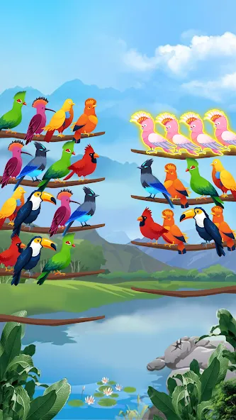 Bird Sort - Color Puzzle  [МОД Mega Pack] Screenshot 3