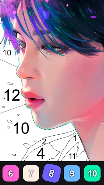 Kpop Paint by Numbers BT21  [МОД Бесконечные деньги] Screenshot 4
