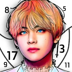 Скачать взломанную Kpop Paint by Numbers BT21  [МОД Бесконечные деньги] - стабильная версия apk на Андроид