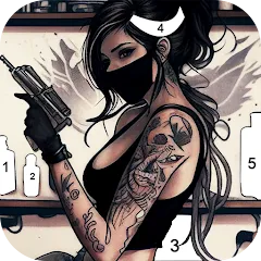 Взломанная Tattoo Coloring games  [МОД Много денег] - последняя версия apk на Андроид