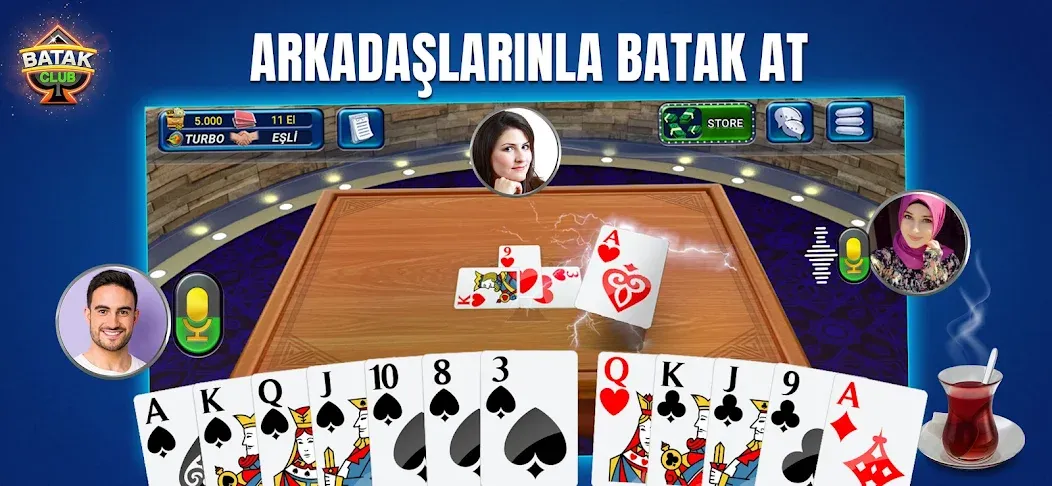 Batak Club - Play Spades (Батак Клуб)  [МОД Unlimited Money] Screenshot 1