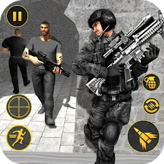 Скачать взломанную Anti Terrorist Shooting Game  [МОД Unlimited Money] - стабильная версия apk на Андроид