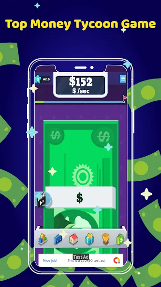 Money Clicker Game -Money Rain  [МОД Unlocked] Screenshot 1
