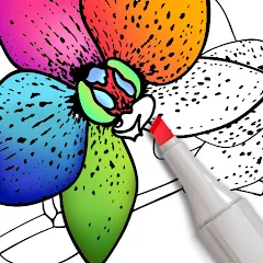 Скачать взломанную Coloring for adults offline  [МОД Unlocked] - полная версия apk на Андроид