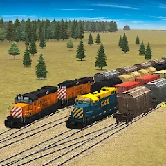Скачать взломанную Train and rail yard simulator (Трейн энд рэйл йард симулятор)  [МОД Unlocked] - полная версия apk на Андроид