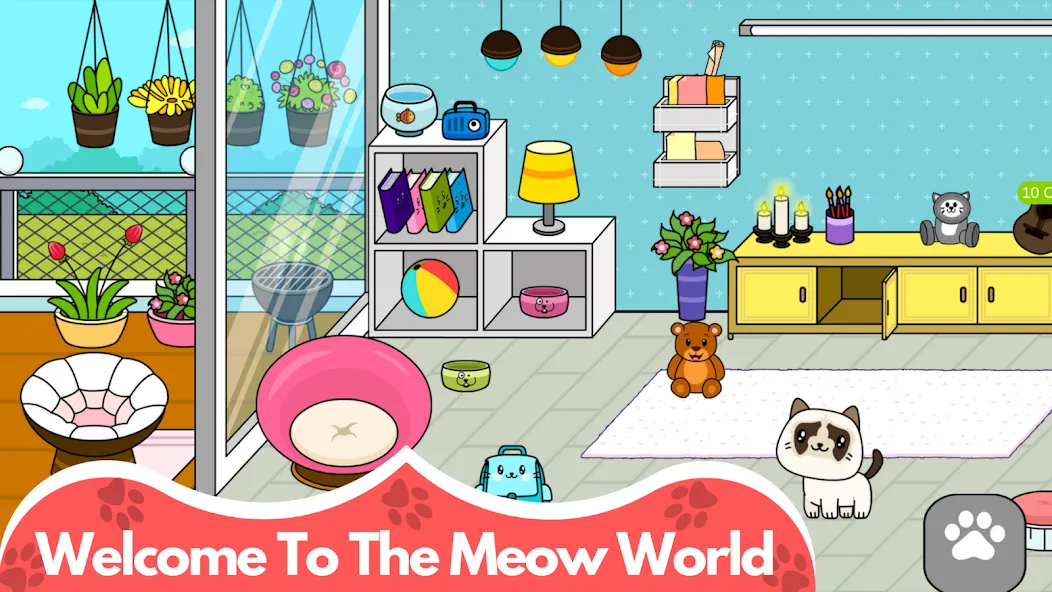 My Cat Town - Cute Kitty Games  [МОД Бесконечные монеты] Screenshot 1