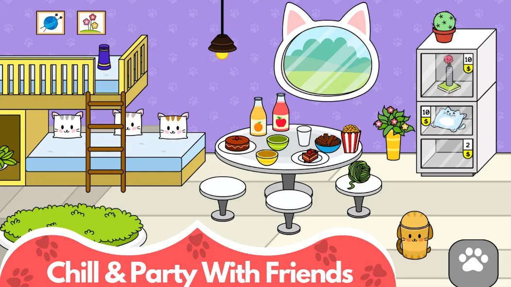My Cat Town - Cute Kitty Games  [МОД Бесконечные монеты] Screenshot 3