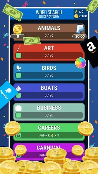 Make Money: Word Search (Мейк Мани)  [МОД Unlimited Money] Screenshot 1