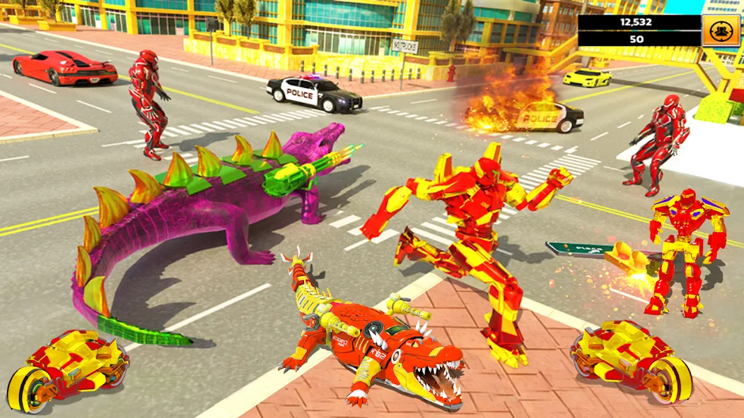 Robot Game Transform Crocodile  [МОД Бесконечные деньги] Screenshot 3