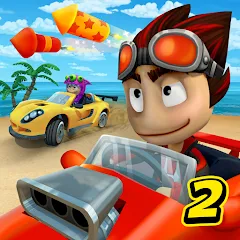 Скачать взломанную Beach Buggy Racing 2 (Бич Багги Рейсинг 2)  [МОД Mega Pack] - полная версия apk на Андроид