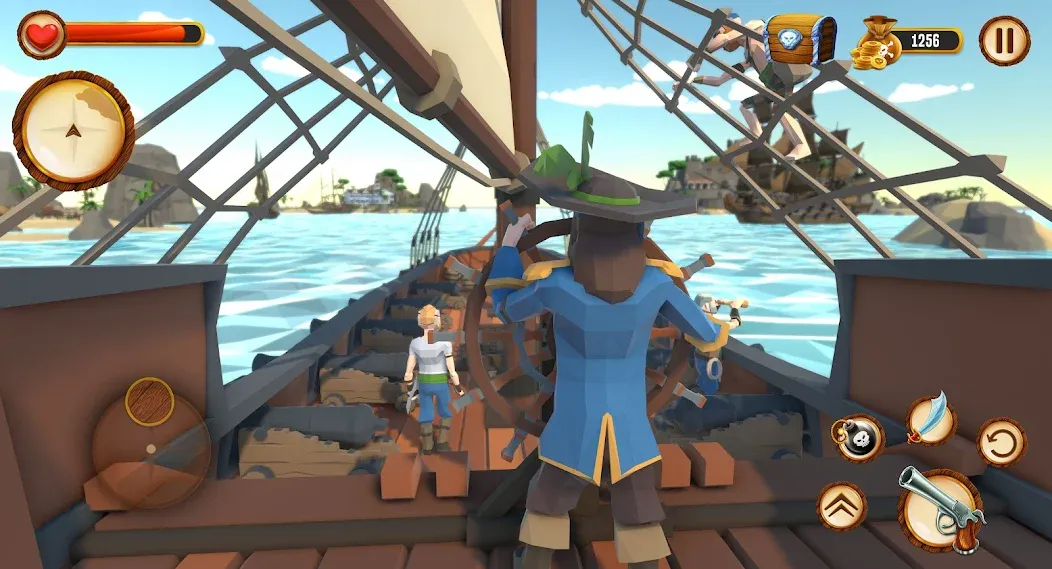 Pirate Polygon Caribbean Sea (Пиратская Полигон Карибское море)  [МОД Много монет] Screenshot 2